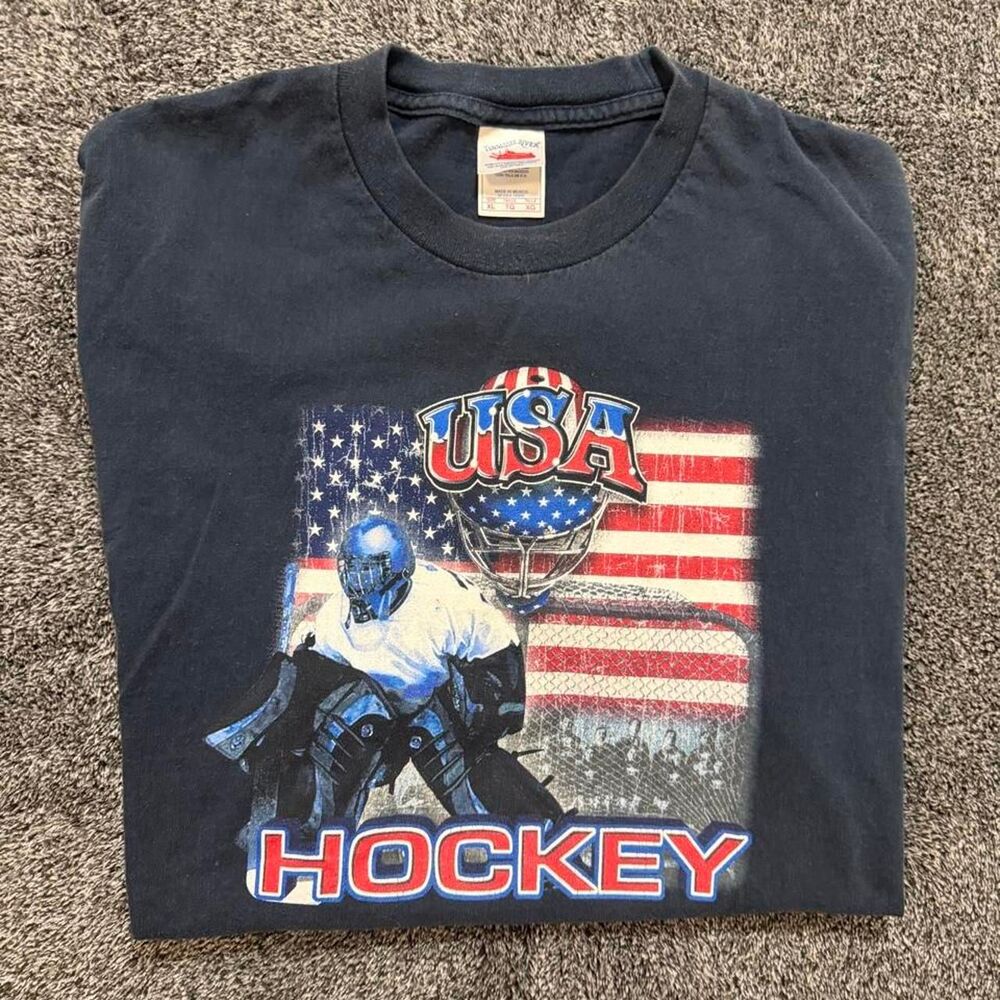 Vintage 00s USA Hockey Tennessee River NHL sport tee size XL